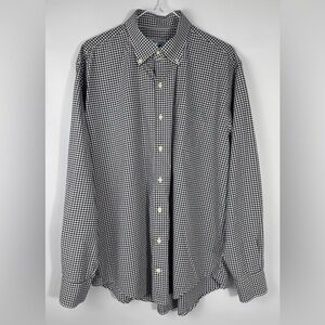 Peter Millar Brown, Blue & White Checkered Plaid Button Up Shirt Men’s XL